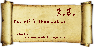 Kuchár Benedetta névjegykártya